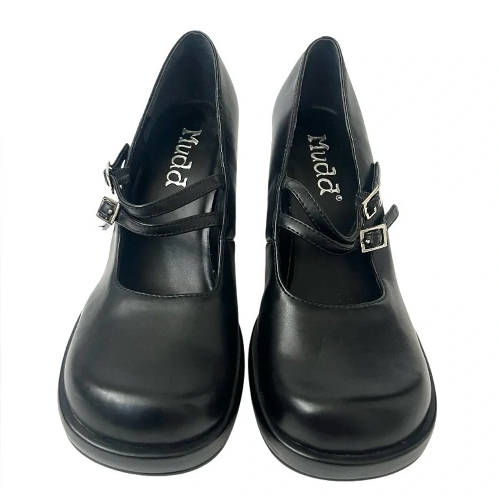 Y2K Mudd Women's Black Mary Jane Platform Heels - Size 7.5 - Picture 5 of 10